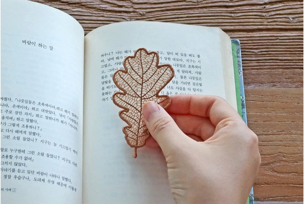 刺繡葉片書籤2