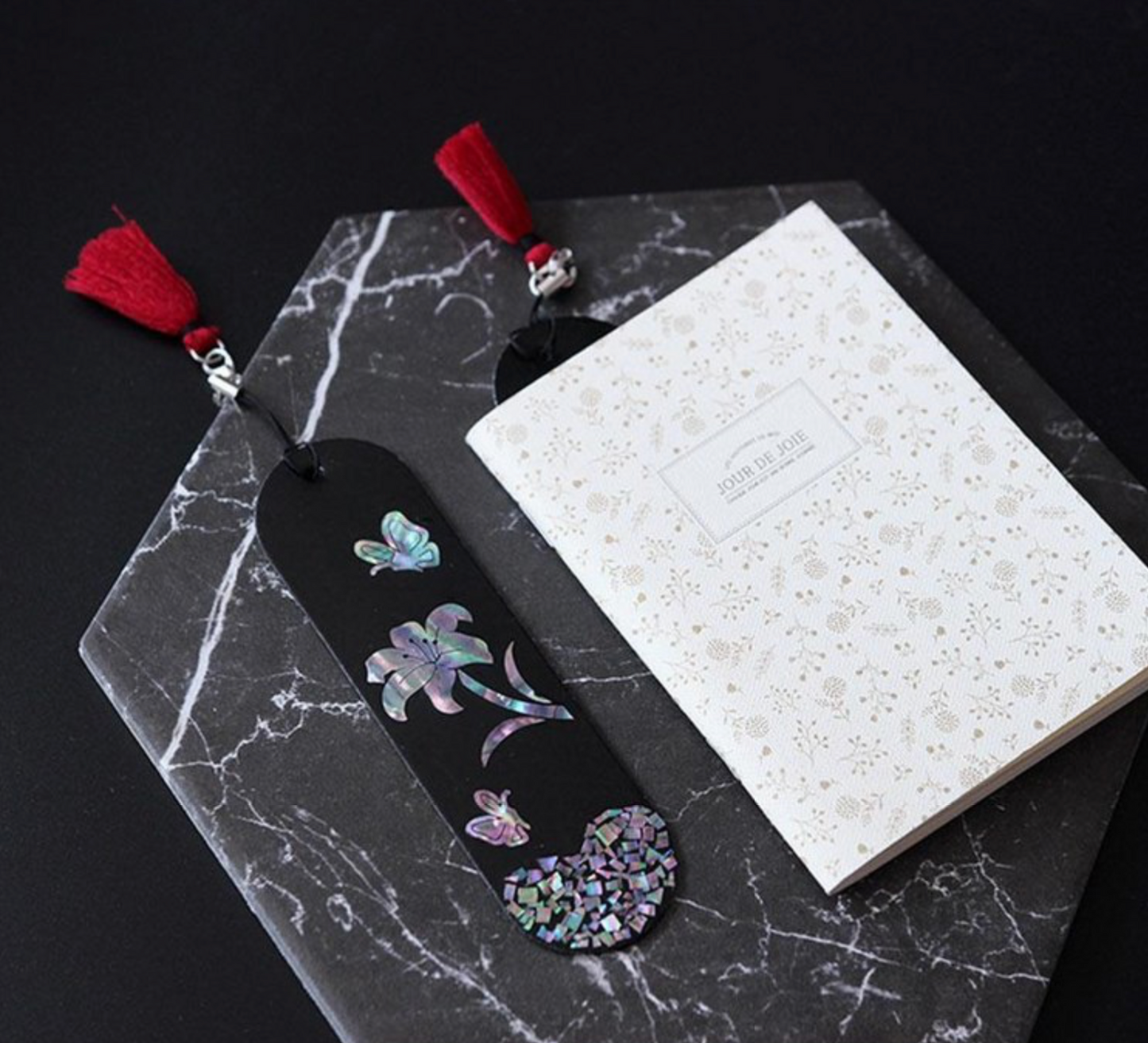 韓國傳統工藝자개 DIY書籤組－百合（백합）