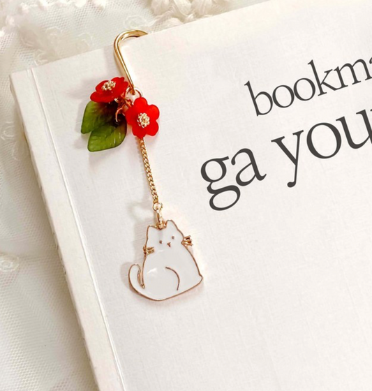 花花貓金屬書籤－濟州島山茶花