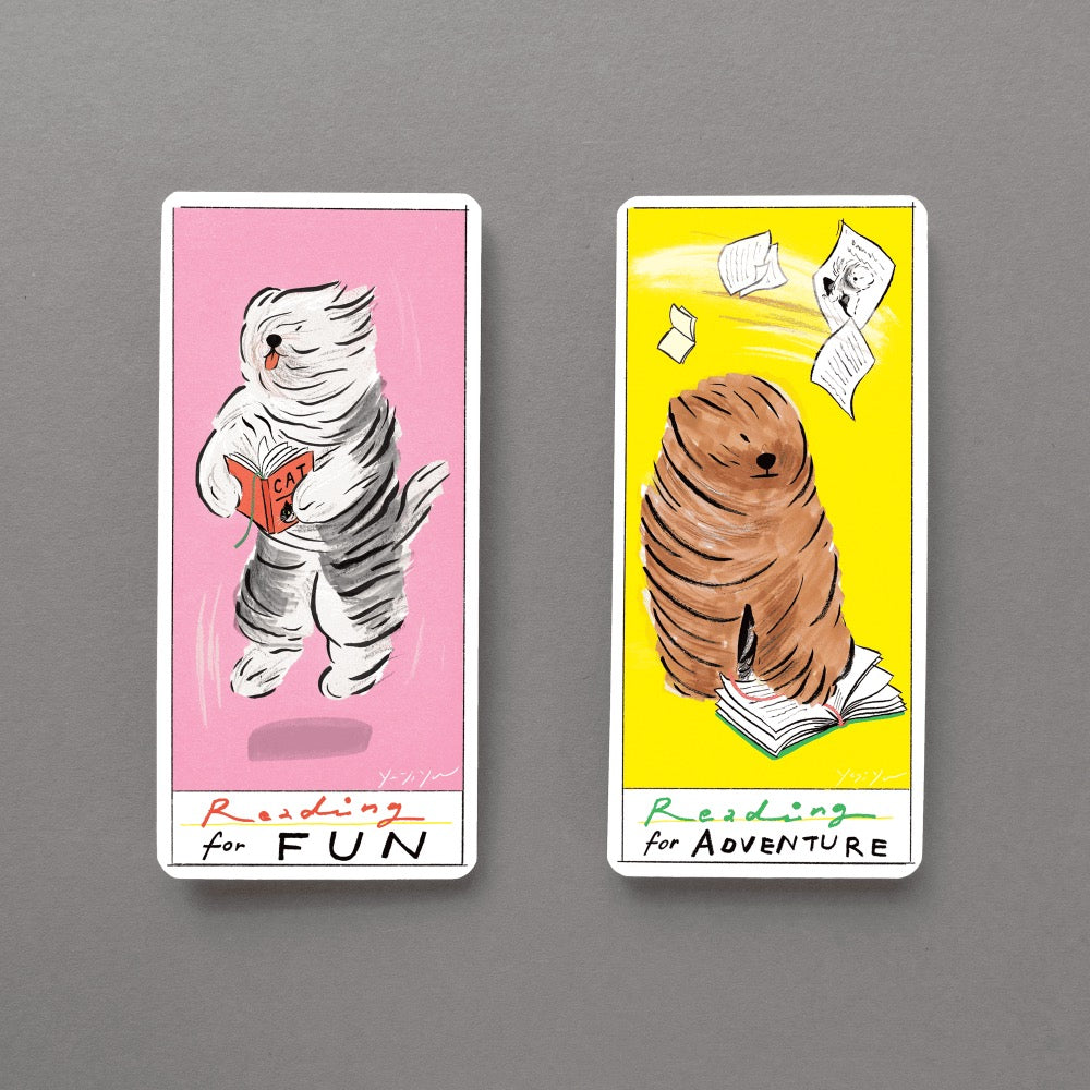 強風來了！狗狗雙入書籤組