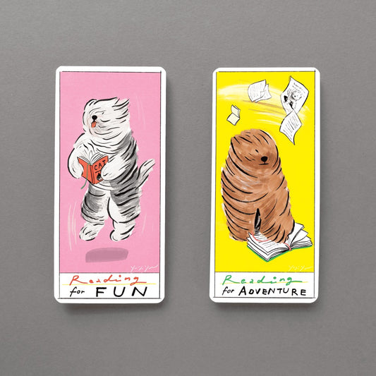 強風來了！狗狗雙入書籤組